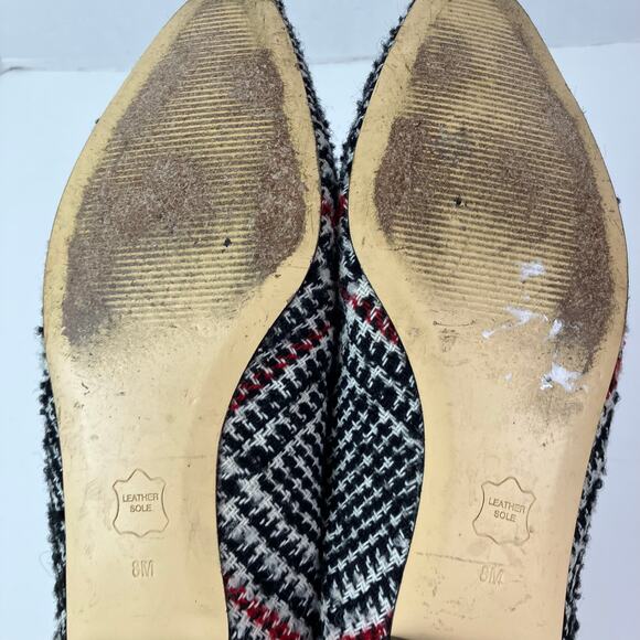Talbots Sz 8M Tweed Houndstooth Ballet Flats Red Black Preppy Careerwear Retro - Picture 16 of 16